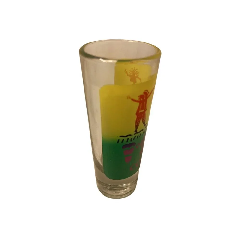 COZUMEL SHOT GLASS 4+Inches Tall‎ COLORFUL GRAPHIC
